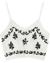 Twinset - Embroidered Crop Top - Lyst