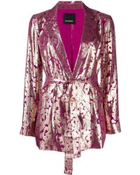 Pinko Blazer à taille ceinturée - Rose