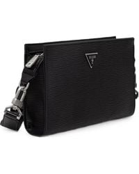 Guess - Milano Logo-Plaque Textured Bag - Lyst
