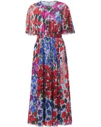 Carolina Herrera - Abito Midi Con Stampa Jardin - Lyst