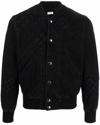 STEFAN COOKE Denim-trim Varsity Jacket - Black