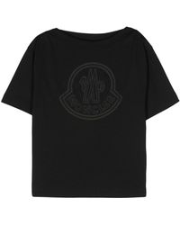 Moncler - T-shirt en coton à patch logo - Lyst