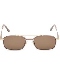 ZEGNA - Double-Bridge Rectangle-Frame Sunglasses - Lyst