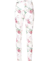 Philipp Plein Jeans mit Rosen-Print - Weiß