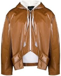 AV VATTEV - High-Shine Zip-Up Hooded Jacket - Lyst
