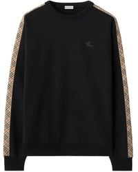 Burberry - Check Trim Sweatshirt - Lyst