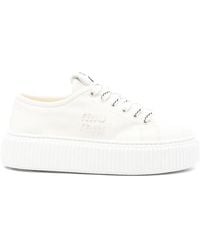 Miu Miu - Logo-Patch Sneakers - Lyst