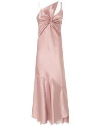 Pinko - Lace-Trim Twisted-Detail Midi Dress - Lyst