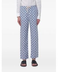 Peninsula - Geometric-Print Straight-Leg Trousers - Lyst