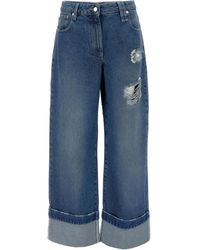 Simone Rocha - Distressed Folded-Cuff Denim Jeans - Lyst