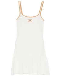 CASABLANCA - Crochet-Knit Logo-Patch Mini Dress - Lyst
