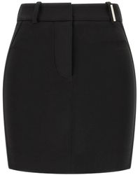 The Attico - Metal-Plate Logo-Embroidered Mini Skirt - Lyst