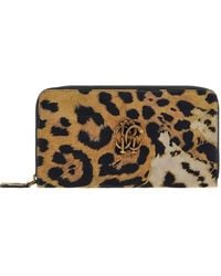 Roberto Cavalli - Portemonnaie mit Leoparden-Print - Lyst