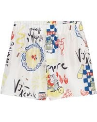 Closed - Graphic-print Silk Boxer Shorts - Lyst