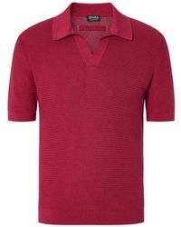 ZEGNA - Textured Polo Shirt - Lyst