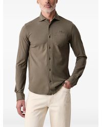 Aeronautica Militare - Logo-Embroidered Chest-Pocket Shirt - Lyst
