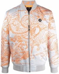 Philipp Plein - Tattoo-Motif Embroidered Bomber Jacket - Lyst