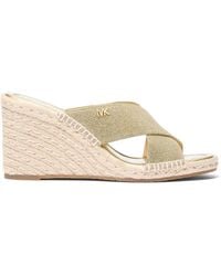 Michael Kors - Kenzie Crossover-Strap Wedge Sandals - Lyst