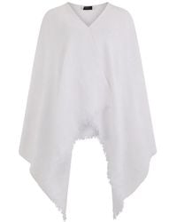 Fabiana Filippi - V-Neck Fringed Poncho - Lyst