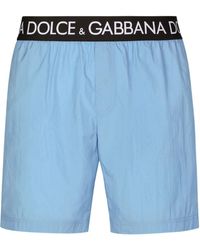 Dolce & Gabbana Zwembroek Met Logoband - Blauw