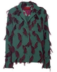 La DoubleJ - Milano Feather-Embellished Jacket - Lyst