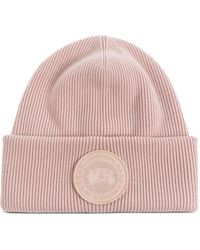Canada Goose - Logo-Appliqué Ribbed Beanie - Lyst