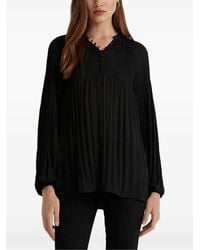 Ralph Lauren - Bluse Mit Falten - Lyst