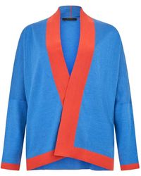 Moorer - Contrast-Trim Drop-Shoulder Cardigan - Lyst