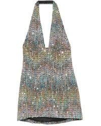 Missoni - Sequin-Embellished Halterneck Mini Dress - Lyst