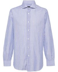 Barba Napoli - Striped Cotton Linen Shirt - Lyst