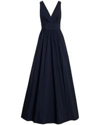 Marchesa - Draped Taffeta Maxi Gown - Lyst