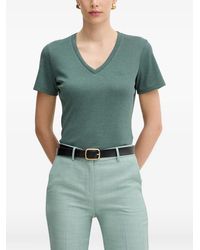 Liu Jo - V-Neck Logo-Embroidered T-Shirt - Lyst