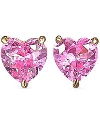Anabela Chan - 9Kt Mini Heart Sapphire Stud Earrings - Lyst