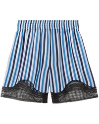 Burberry - Silk Striped Shorts - Lyst