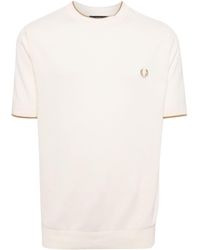Fred Perry - Logo-embroidered Short-sleeve Cotton Jumper - Lyst