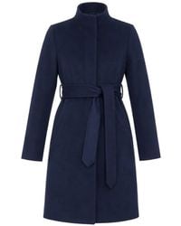 Norwegian Wool - Belted Stand-Collar Coat - Lyst