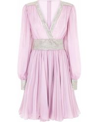 Dolce & Gabbana - Vestido corto con cuello en V - Lyst