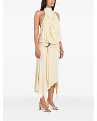 De La Vali - Vida Draped Asymmetric Midi Dress - Lyst