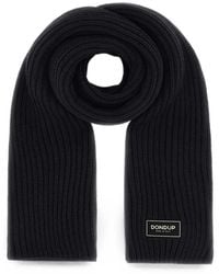 Dondup - Ribbed-Knit Logo-Patch Scarf - Lyst