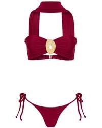 Amir Slama - X Tati Barbieri Hammered-Effect Halterneck Bikini - Lyst