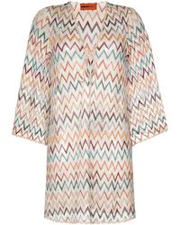 Missoni Kaftan Met Zigzagpatroon - Wit