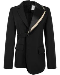 Sacai - Asymmetric Belted Blazer - Lyst