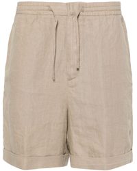 Canali - Slub-texture Linen Shorts - Lyst