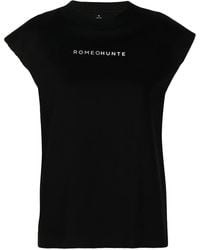 ROMEO HUNTE - Logo-Print Padded-Shoulder T-Shirt - Lyst