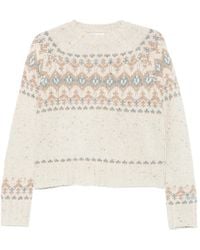 MC2 Saint Barth - Merida Donegal Wool Blend Crewneck Sweater With Fair Isle Pattern - Lyst
