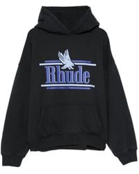 Rhude - Logo-Print Pouch-Pocket Hoodie - Lyst