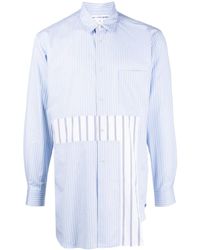 Comme des Garçons - Asymmetric Striped Panelled Cotton Shirt - Lyst