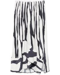 Lanvin - Zebra-Print Pleated Midi Skirt - Lyst