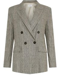 Marella - Double-Breasted Checked Blazer - Lyst