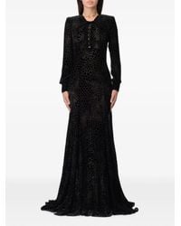 Elisabetta Franchi - Leopard-Pattern Lace-Up Maxi Dress - Lyst